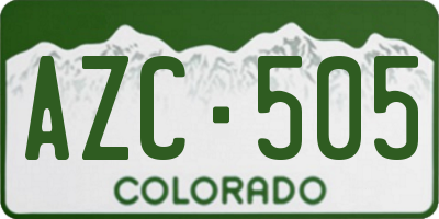 CO license plate AZC505