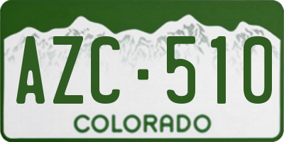 CO license plate AZC510