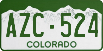 CO license plate AZC524