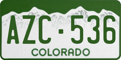CO license plate AZC536