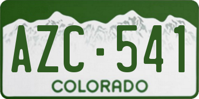 CO license plate AZC541