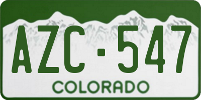 CO license plate AZC547