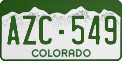CO license plate AZC549