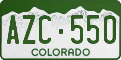 CO license plate AZC550