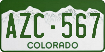 CO license plate AZC567