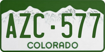 CO license plate AZC577