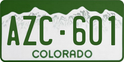 CO license plate AZC601