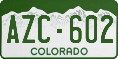 CO license plate AZC602