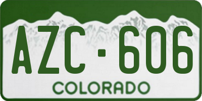 CO license plate AZC606