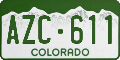 CO license plate AZC611