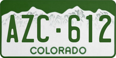 CO license plate AZC612