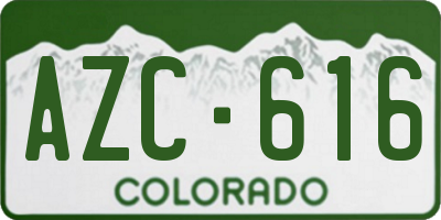 CO license plate AZC616