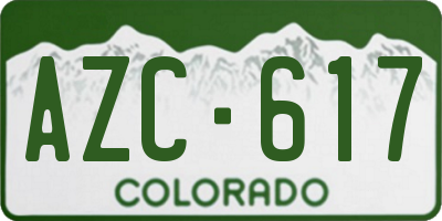 CO license plate AZC617