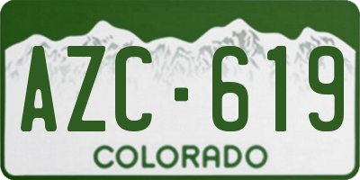 CO license plate AZC619