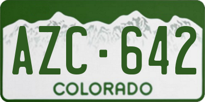 CO license plate AZC642