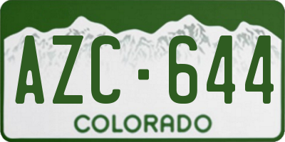 CO license plate AZC644