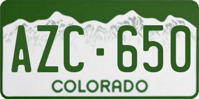 CO license plate AZC650