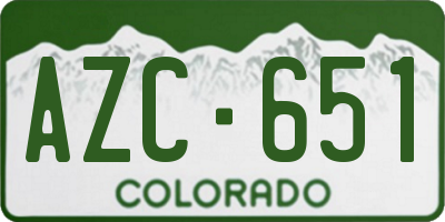 CO license plate AZC651