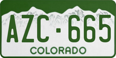 CO license plate AZC665