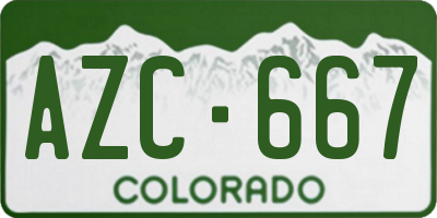 CO license plate AZC667