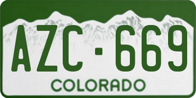 CO license plate AZC669