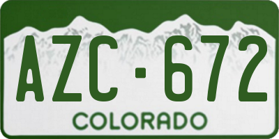 CO license plate AZC672