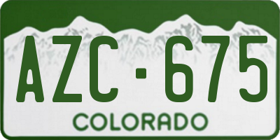 CO license plate AZC675