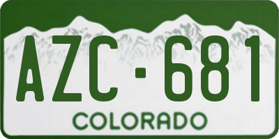 CO license plate AZC681