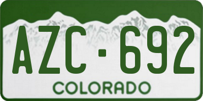 CO license plate AZC692