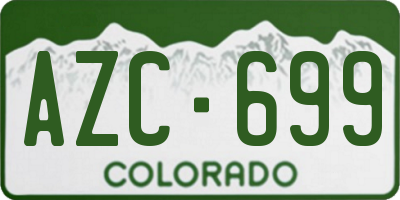 CO license plate AZC699