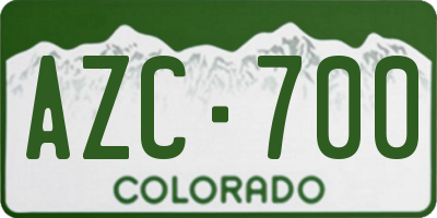 CO license plate AZC700