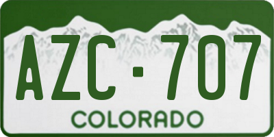 CO license plate AZC707