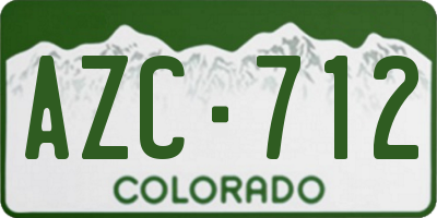 CO license plate AZC712