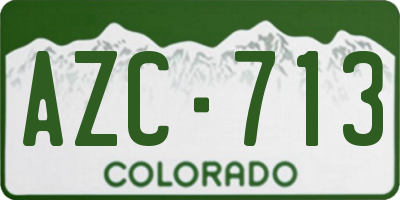 CO license plate AZC713