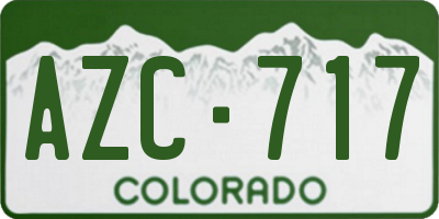 CO license plate AZC717