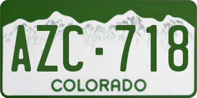 CO license plate AZC718