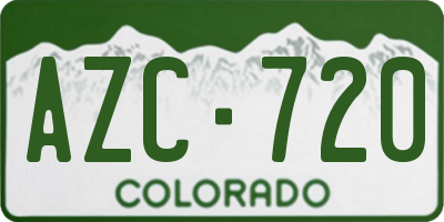 CO license plate AZC720