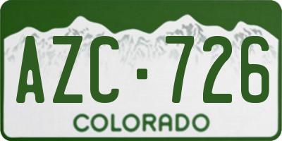 CO license plate AZC726