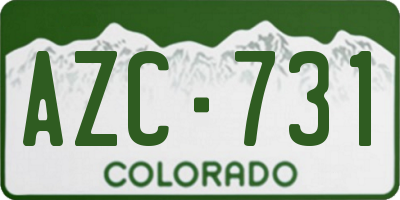 CO license plate AZC731