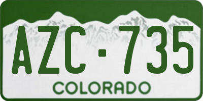 CO license plate AZC735