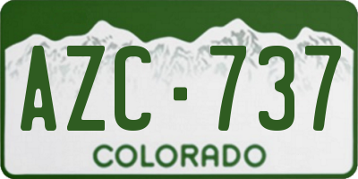 CO license plate AZC737