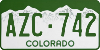 CO license plate AZC742
