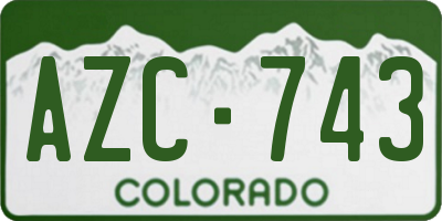 CO license plate AZC743