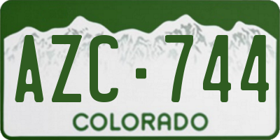 CO license plate AZC744