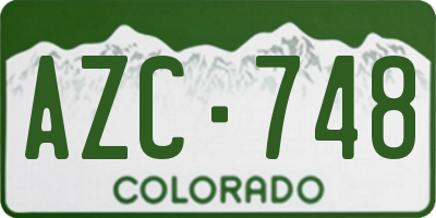 CO license plate AZC748