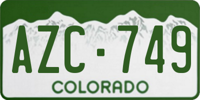 CO license plate AZC749