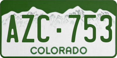 CO license plate AZC753