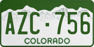 CO license plate AZC756