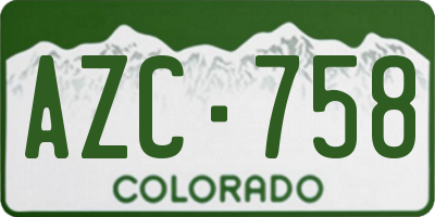 CO license plate AZC758