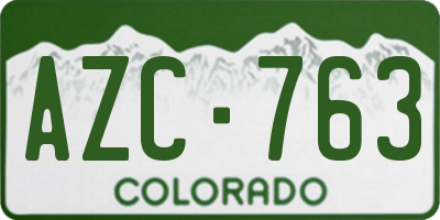 CO license plate AZC763